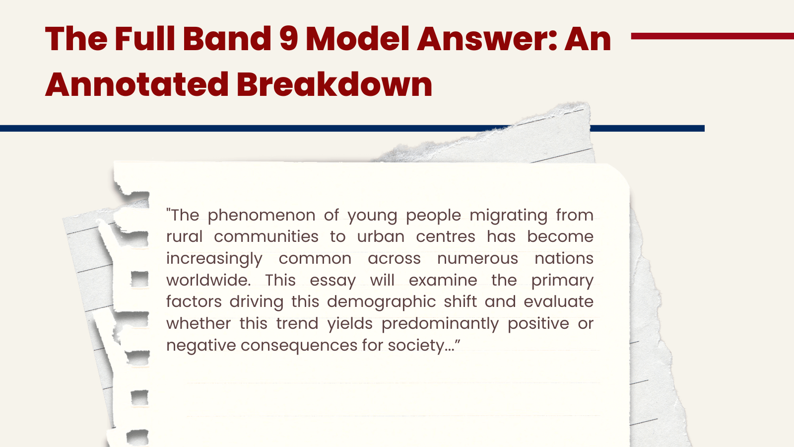The Full Band 9 Model Answer: An Annotated Breakdown