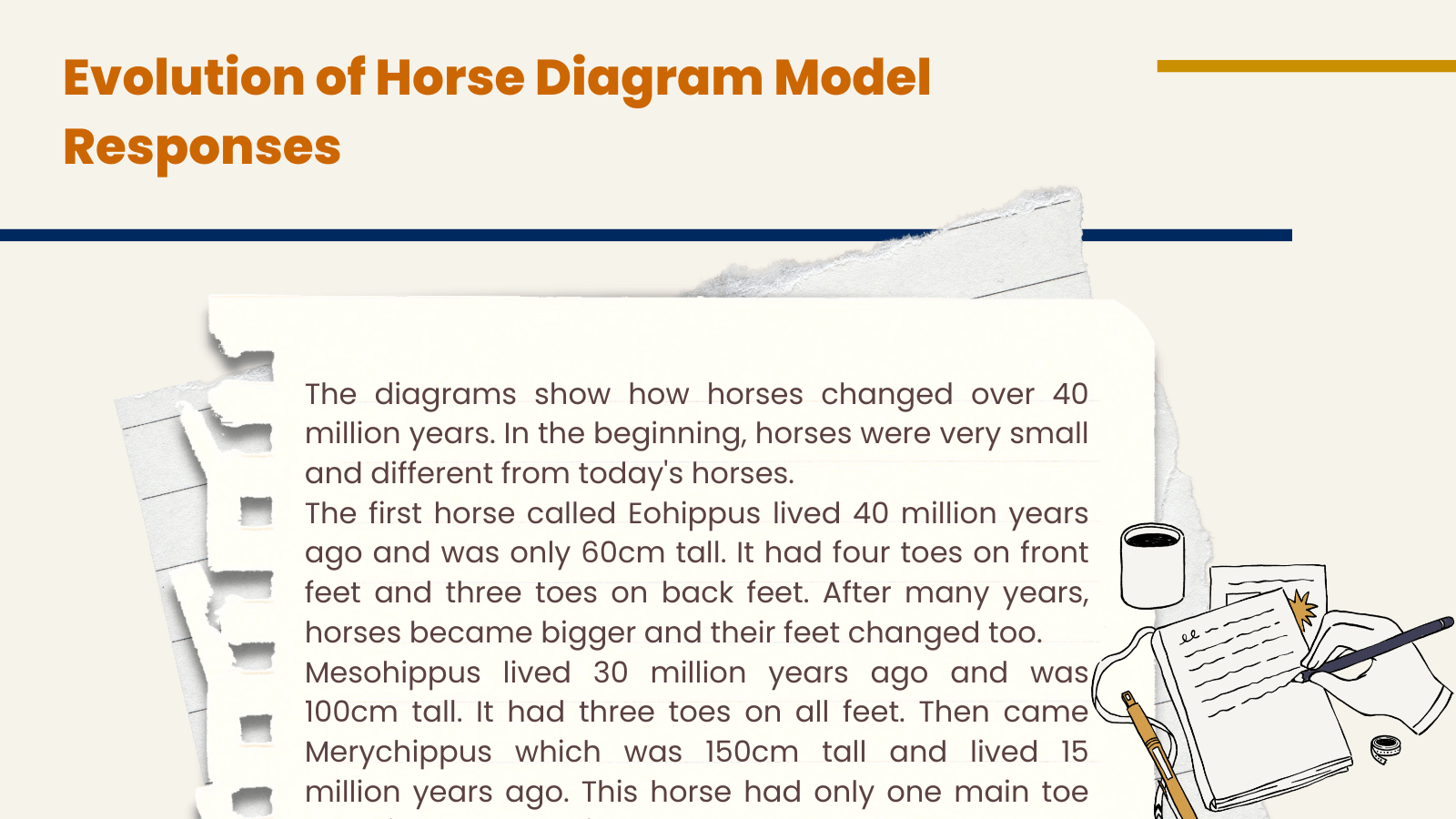 Evolution of Horse Diagram Model Responses