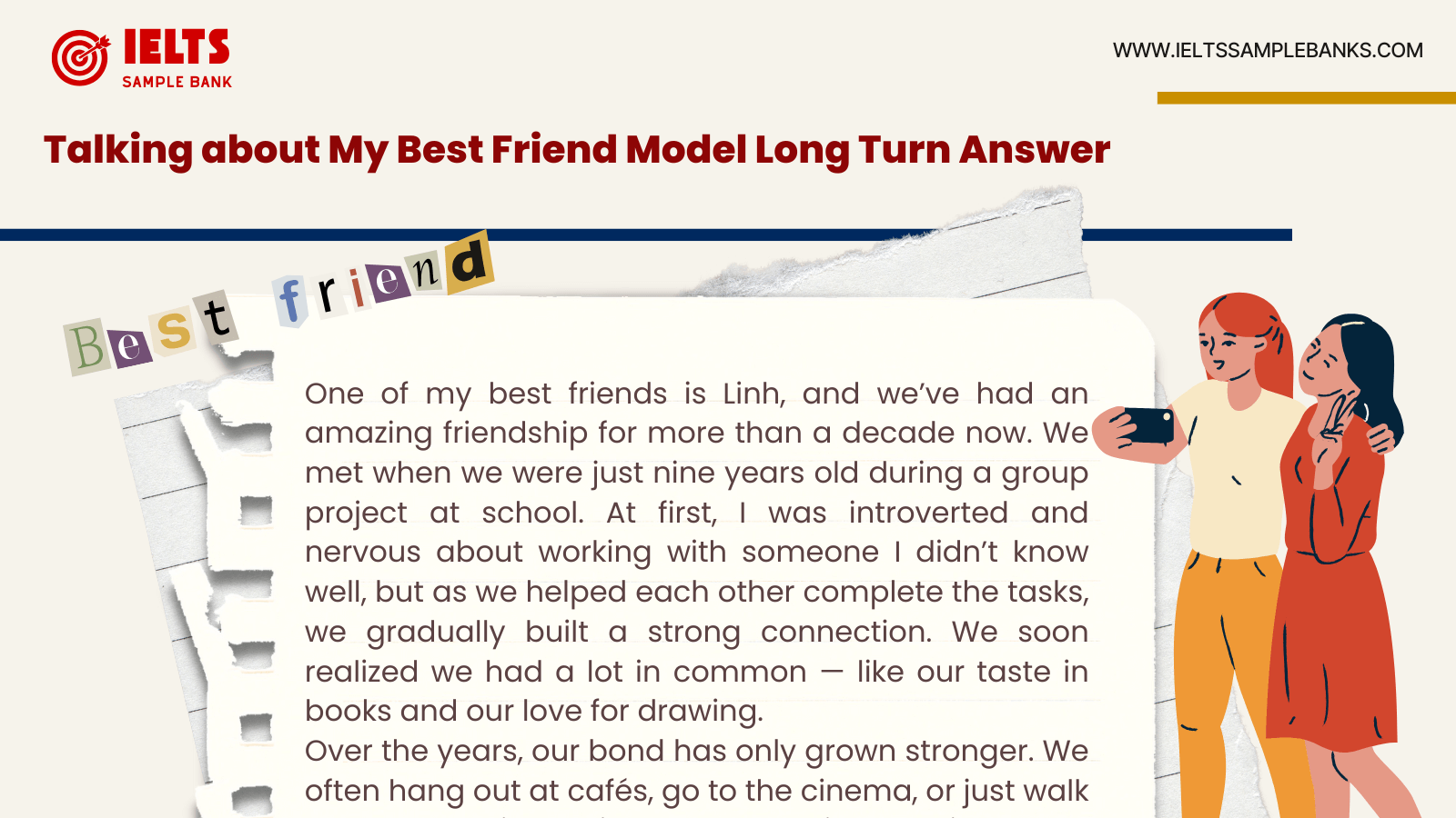 IELTS Speaking: Talking About My Best Friend 