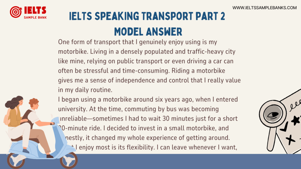 IELTS Speaking Transport Part 1, 2 & 3 – Samples & Tips