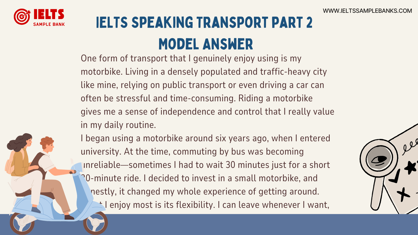 IELTS Speaking Transport Part 1, 2 & 3 – Samples & Tips