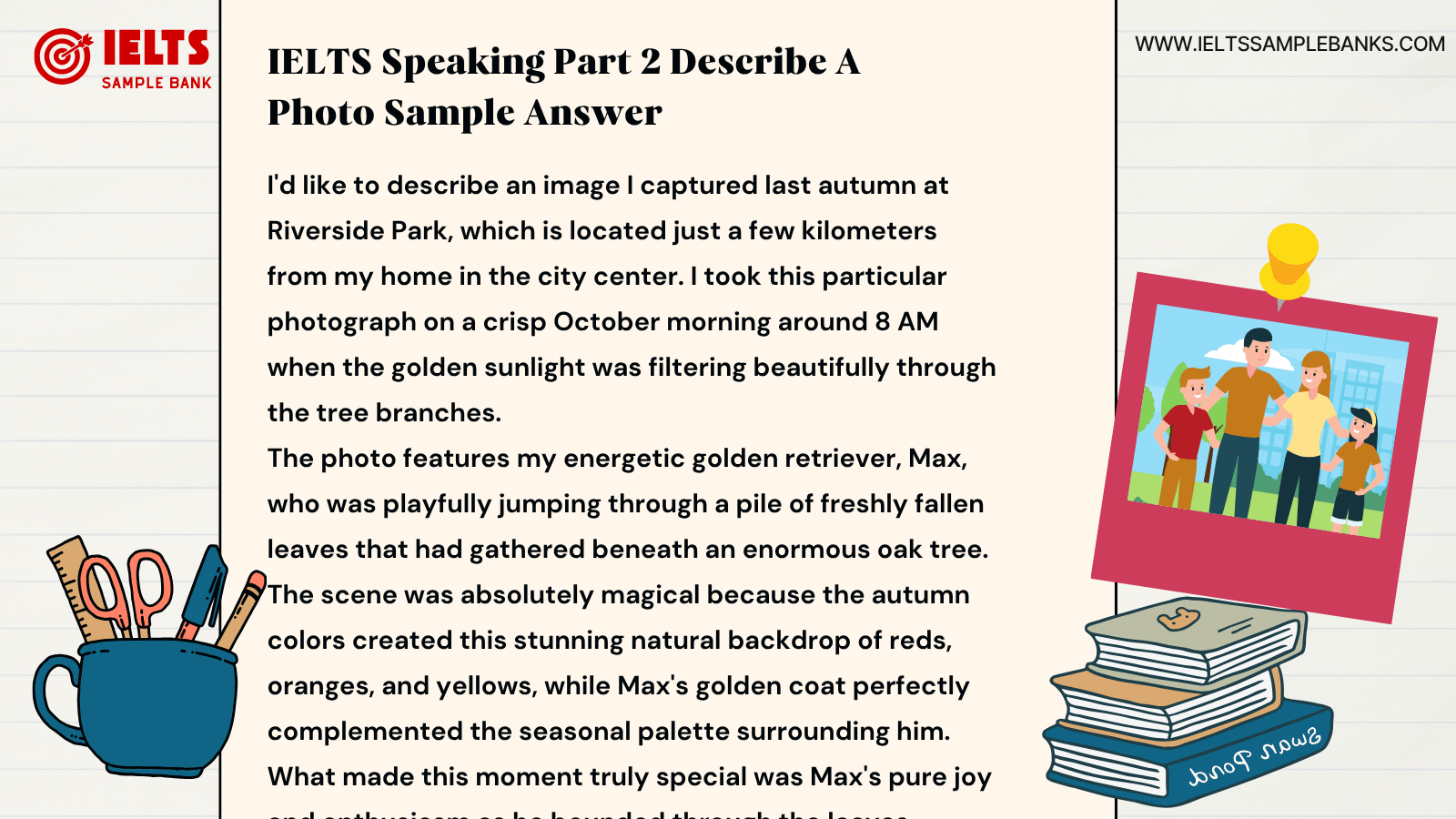IELTS Speaking Part 2 Describe A Photo Sample Answer