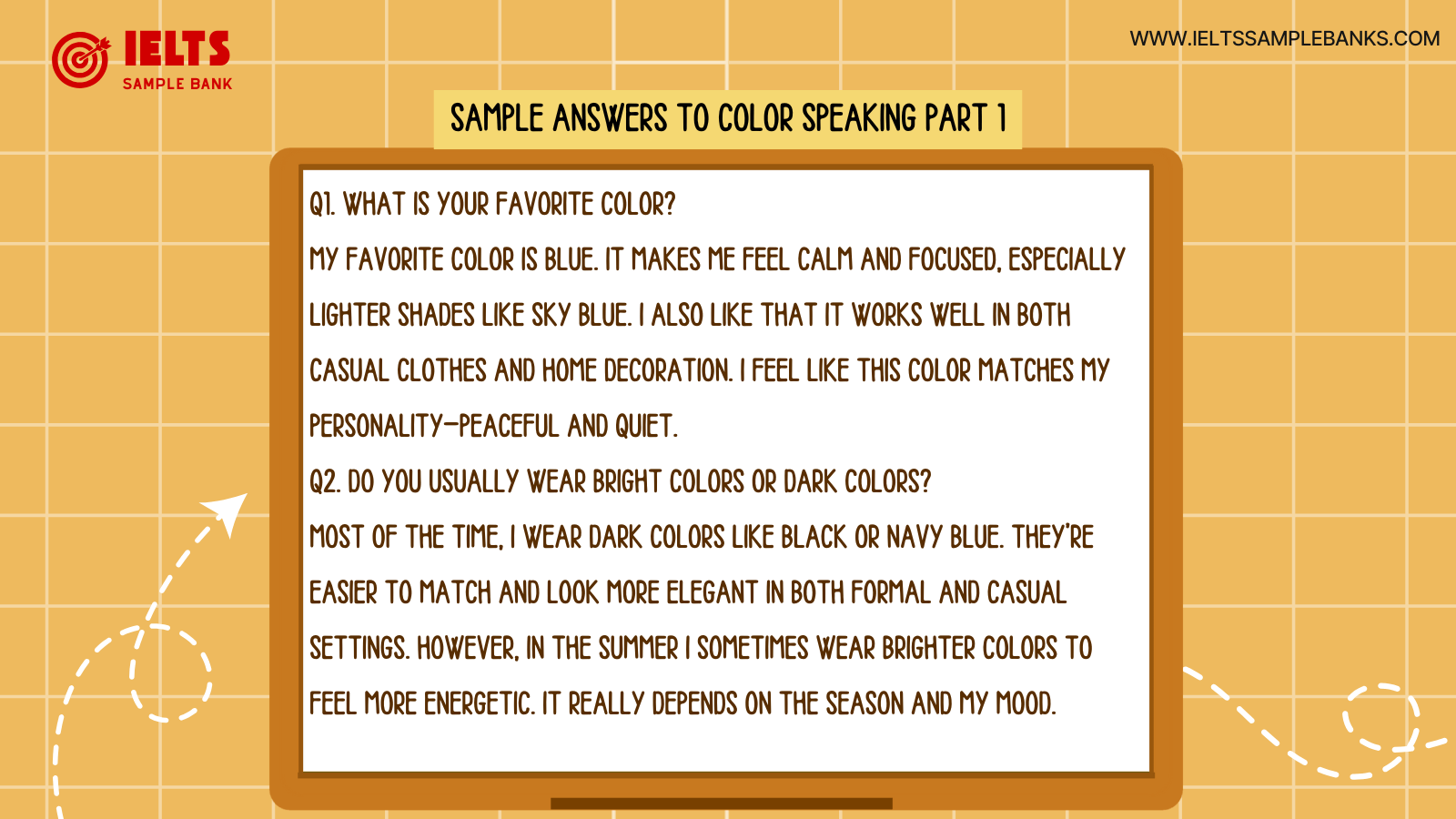 IELTS Color Speaking Part 1 - Sample Questions and Specific Answers